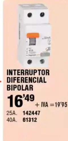 ferrOkey Interruptor diferencial bipolar oferta