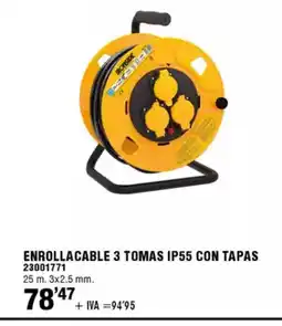 ferrOkey Enrollacable 3 tomas ip55 con tapas oferta