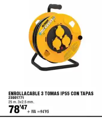 ferrOkey Enrollacable 3 tomas ip55 con tapas oferta