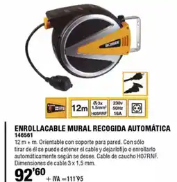 ferrOkey Enrollacable mural recogida automática oferta