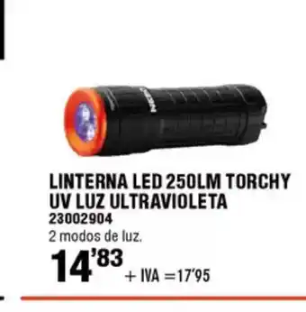 ferrOkey Linterna led 250lm torchy uv luz ultravioleta oferta
