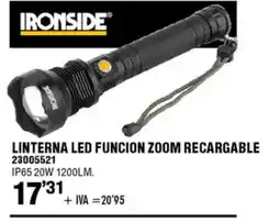 ferrOkey Linterna led funcion zoom recargable oferta