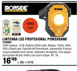 ferrOkey Linterna led profesional powerbank oferta