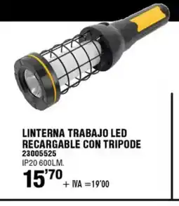 ferrOkey Linterna trabajo led recargable con tripode oferta