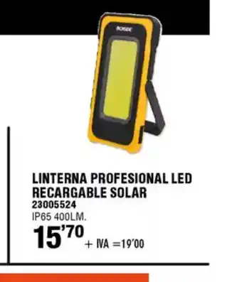 ferrOkey Linterna profesional led recargable solar oferta
