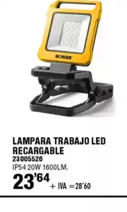 ferrOkey Lampara trabajo led recargable oferta