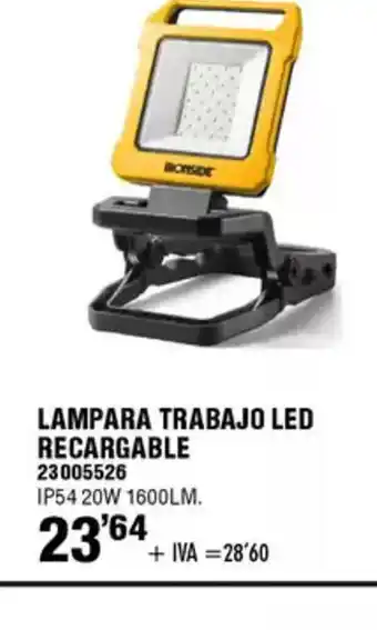 ferrOkey Lampara trabajo led recargable oferta