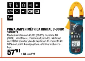 ferrOkey Pinza amperimétrica digital c-logic oferta