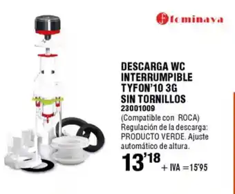 ferrOkey Descarga wc interrumpible tyfon'10 3g sin tornillos oferta