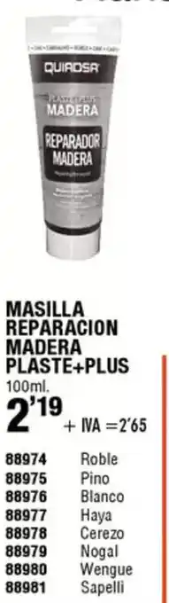 ferrOkey Masilla reparacion madera plaste+plus oferta