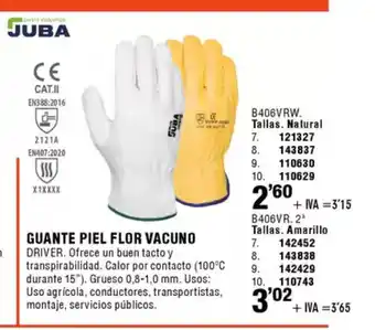 ferrOkey JUBA Guante piel flor vacuno oferta