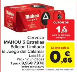 Carrefour MAHOU 5 ESTRELLAS Cerveza oferta