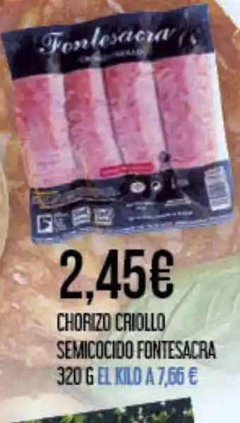 Claudio Chorizo criollo semicocido fontesacra oferta