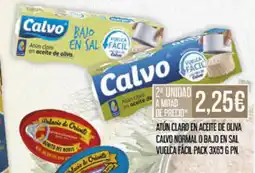 Claudio Atún claro en aceite de oliva calvo normal o bajo en sal vuelca fácil oferta
