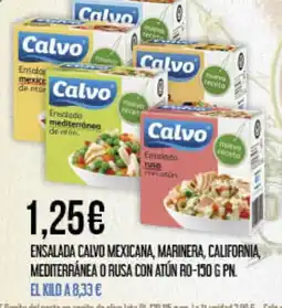 Claudio Ensalada calvo mexicana, marinera, california, mediterránea o rusa con atún oferta