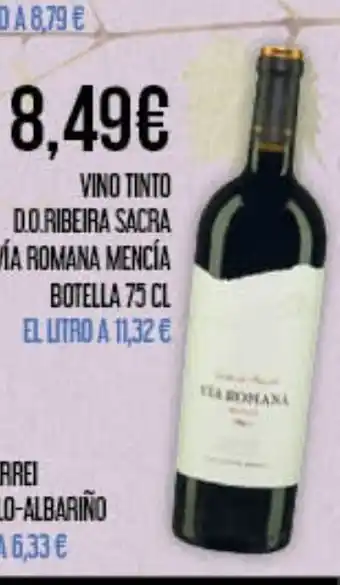 Claudio Vino tinto d.o.ribeira sacra vía romana mencía oferta
