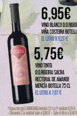 Claudio Vino tinto d.o.ribeira sacra rectoral de amandi mencía botella oferta