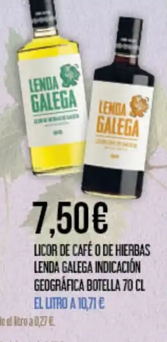 Claudio Licor de café o de hierbas lenda galega indicación geográfica botella oferta