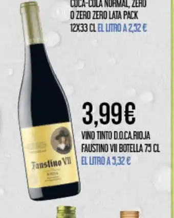Claudio Vino tinto d.o.ca.rioja faustino vii botella oferta