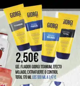 Claudio Gel fijador giorgi titanium, efecto mojado, extrafuerte o control total oferta