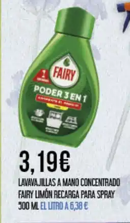 Claudio Lavavajillas a mano concentrado fairy limón recarga para spray oferta