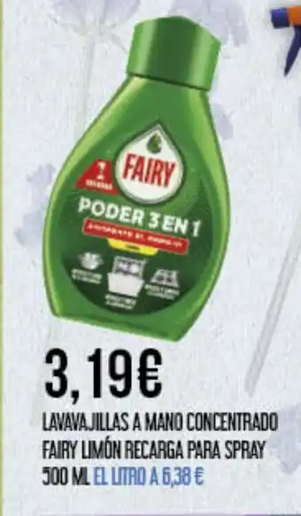 Claudio Lavavajillas a mano concentrado fairy limón recarga para spray oferta