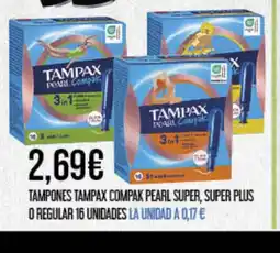 Claudio Tampones tampax compak pearl super, super plus o regular oferta