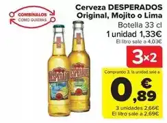 Carrefour Market Desperados - cerveza original, mojito o lima oferta