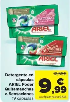 Carrefour Market Ariel - detergente en cápsulas poder quitamanchas o sensaciones oferta