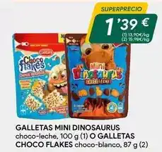 Masymas Choco flakes - galletas mini dinosaurus choco-leche oferta