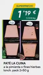 Masymas La cuina - pate a la pimienta o finas hierbas lonch oferta
