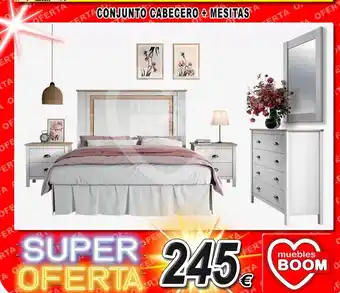 Muebles Boom Conjunto cabecero 4 mesitas oferta