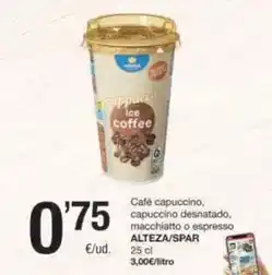 SPAR Fragadis Cafe capuccino/ capuccino desnatado/ macchiatto o espresso alteza/ spar oferta