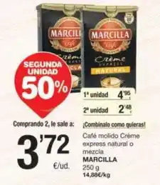 SPAR Fragadis Marcilla - café molido crème express natural o mezcla oferta