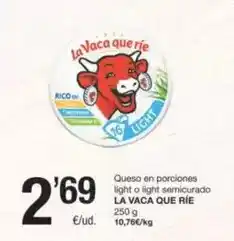 SPAR Fragadis La vaca que ríe - queso en porciones light o light semicurado oferta