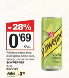 SPAR Fragadis Schweppes - refresco citrus zero oferta