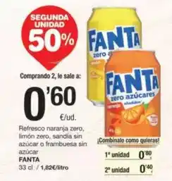 SPAR Fragadis Fanta - refresco naranja zero/ limón zero/ sandia sin azúcar o frambuesa sin azúcar oferta