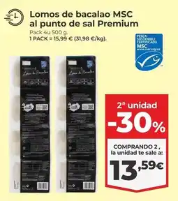 La Sirena Premium - lomos de bacalao msc al punto de sal oferta