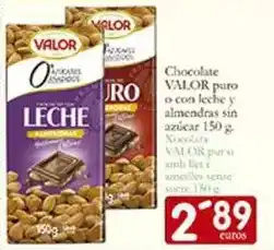 Supermercados Bip Bip Valor - chocolate puro o con leche y almendras sin azucar oferta