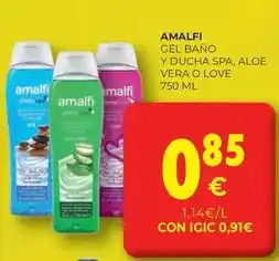CashDiplo Amalfi - gel bano y ducha spa, aloe vera o love oferta