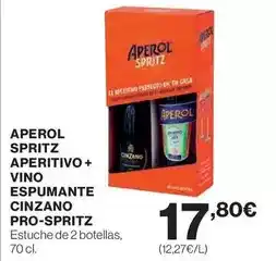El Corte Inglés Aperol - spritz aperitivo + vino espumante cinzano pro-spritz oferta