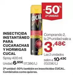 El Corte Inglés Cucal - insecticida instantáneo para cucarachas y hormigas oferta
