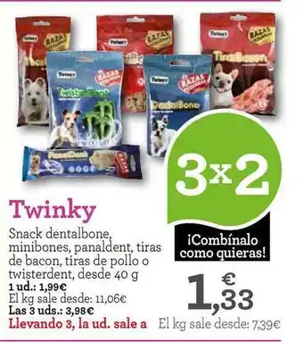 TiendAnimal Twinky Snack Dentalbone 40g oferta