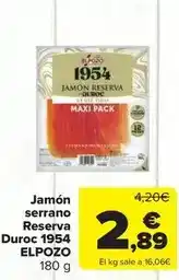 Carrefour Market Elpozo - jamon serrano reserva duroc 1954 oferta