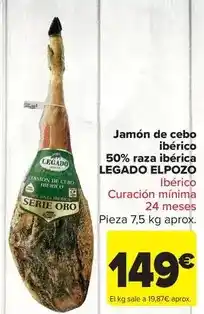 Carrefour Market Legado elpozo - jamón de cebo ibérico 50% raza ibérica oferta