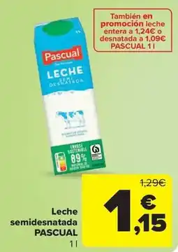 Carrefour Market Pascual - leche semidesnatada oferta