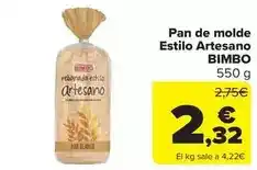 Carrefour Market Bimbo - pan de molde estilo artesano oferta
