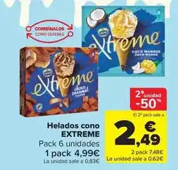 Carrefour Market Nestlé - helados cono extreme oferta