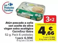 Carrefour Market Carrefour - atun pescado a caña con aceite de oliva virgen extra ecologico oferta