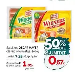 Condis Oscar mayer - salsitxes classic o formatge oferta